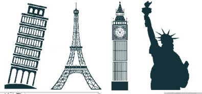 وکتور ساختمانهای مشهور جهان -ایفل-برج آزادی-برج کج پیزا-فایل کورل