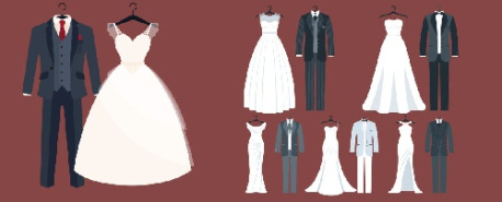 وکتور لباس عروس و داماد-لباس عروس -کت و شلوار -فایل کورل