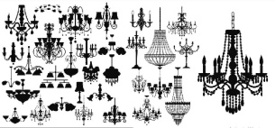 وکتور لوستر-آباژور -شمعدان -بیش از 30 وکتور-فایل کورل