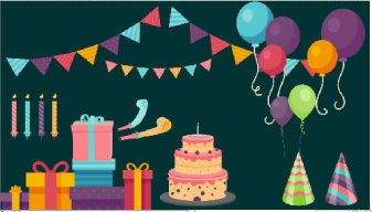 وکتور تزئینات تولد -شمع -کلاه -بادکنک -کیک -جعبه کادو -فایل کورل