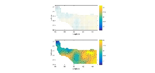داده های دمای سطحی درون یابی شده بهینه دریای عمان