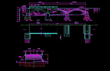 فایل اتوکد طراحی پل قوسی سنگی