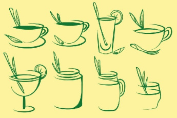 وکتور چای سبز -وکتور نوشیدنی -فایل کورل
