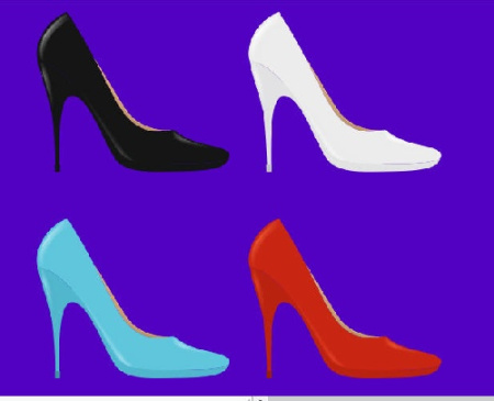 وکتور کفش زنانه -کفش پاشنه بلند -فایل کورل