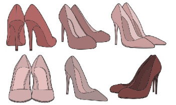 وکتور کفش زنانه -کفش پاشنه بلند -فایل کورل