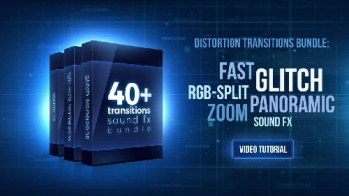 دانلود پروژه آماده پریمیر 40 ترانزیشن آماده و همراه افکت های صوتی  40Bundle Glitch and RGB-split Transitions, Sound FX
