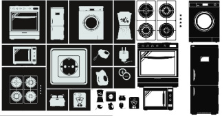 ,وکتور لوازم آشپزخانه-یخچال-لباسشویی-اجاق گاز-فایل کورل