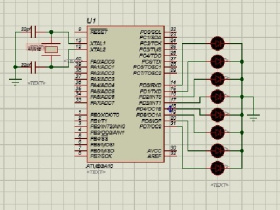 پروژه ساخت فلاشر با میکروکنترلر AVR و با ATMEGA 16 به زبان Code Vision و با پروتئوس