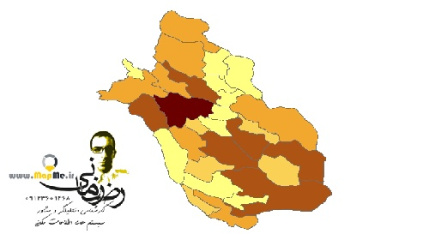 شیپ فایل تقسیم بندی شهرستانهای استان فارس به همراه اطلاعات جمعیتی بر اساس آمار سال 95
