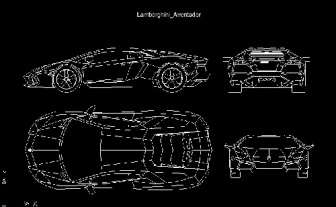 فایل اتوکد آبجکت خودروی لامبورگینی اونتادور