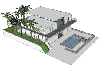 مدل سه بعدی پروژه‌ی کامل خانه‌ی ویلایی (اسکچاپ)