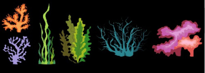 وکتور گیاهان دریایی-وکتور جلبک-وکتور مرجان-فایل کورل