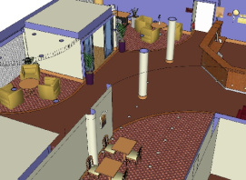 مدل سه بعدی پروژه کامل طراحی داخلی لابی هتل (اسکچاپ)