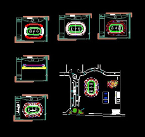 فایل اتوکد طراحی استادیوم ورزشی همراه با پلان های دقیق و برش