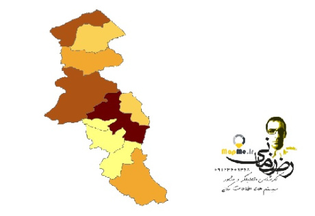 دانلود شیپ فایل(نقشه GIS) نتایج سرشماری سال 1395استان اردبیل به تفکیک شهرستان(اطلاعات جمعیتی)