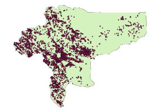 شیپ فایل روستا های استان اصفهان حاوی اطلاعات جمعیت 1390