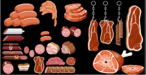 وکتور گوشت-وکتور سوسیس-وکتور کالباس-وکتور قصابی-وکتور پروتئینی-فایل کورل