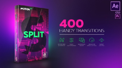 دانلود اسکریپت ترانزیشن های افترافکت Split Handy Transitions - Project for After Effects