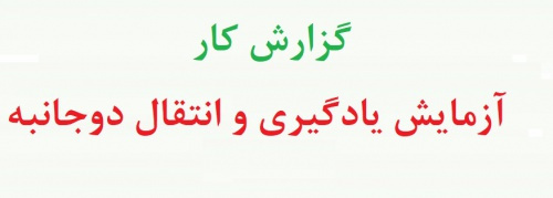 آزمايش يادگيري و انتقال دوجانبه  - گزارش کار آزمایش یادگیری انتقال دوجانبه  (نمونه اول)