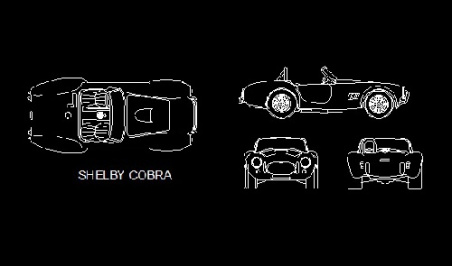 فایل اتوکد آبجکت خودروی Shelby Cobra