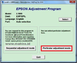 ریست همیشگی بدون محدودیت اپسون Adjust reset epson  l1800 (یکبار خرید استفاده رایگان تا همیشه)