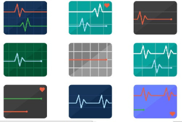 وکتور صفحه خطوط قلب-نمایشگر کار قلب-وکتور خط ضربان قلب-فایل کورل