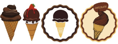 وکتور بستنی-وکتور بستنی قیفی-وکتور بستنی شکلاتی-لگوی بستنی-فایل کورل