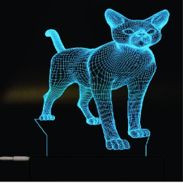 طرح الگو کورل لامپ سه بعدی گربه