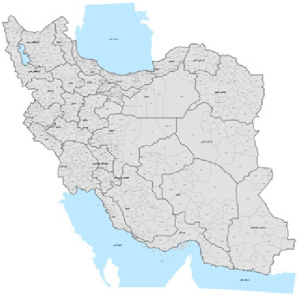 نقشه ژئورفرنس شده ایران (تقسیمات استانی و شهرستانی ایران)