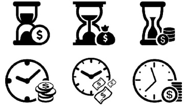 وکتور ساعت شنی-وکتور ساعت-وکتور پول-وکتور تجاری-وکتور زمان-وکتور پول و زمان-فایل کورل