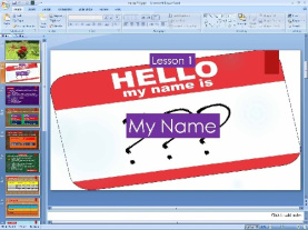 پاورپوینت درس اول زبان انگلیسی پایه هفتم: (My Name)