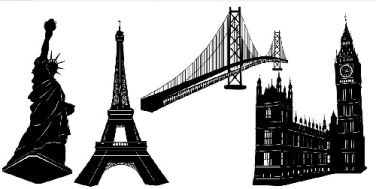 وکتور بناهای مشهور جهان مجسمه آزادی -برج ایفل و سایر بناها  -فایل کورل