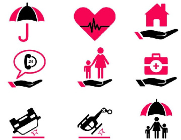 وکتور بیمه-آیکون های بیمه-لگوی بیمه-وکتور بیمه عمر-وکتور بیمه حوادٍث-وکتور بیمه ماشین--وکتور خدمات درمانی -فایل کورل