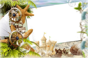 طرح لایه باز قاب عکس و فریم برای فتوشاپ با موضوع دریا (صدف و مرجان)