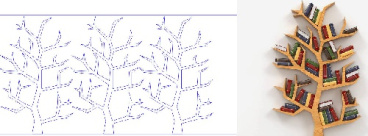 وکتور طرح برش کتابخانه دکوری طرح درخت-وکتور درخت-طرح برش لیزری-فایل کورل