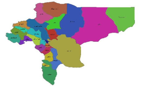 لایه تقسیمات شهرستان های استان 