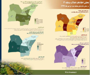 اینفوگرافیک تحلیل داده های مسکن بر روی نقشه منطقه 3 بر اساس داده های مسکن معامله شده در تیرماه سال 1397
