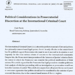 ملاحظات سیاسی در اختیارات دادستانی در دادگاه بین المللی کیفری+political Consideration in prosecutorial discretion at the international criminal court