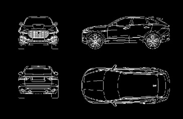 فایل اتوکد آبجکت خودروی جگوار F-Pace