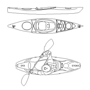 بلوک و فایل اتوکد - قایق کایاک