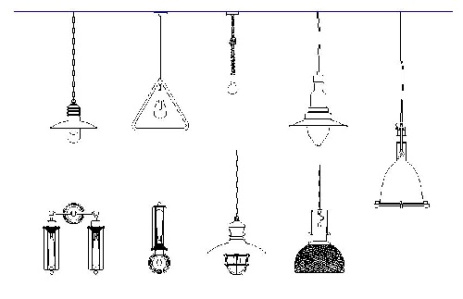 بلوک و فایل اتوکد - چراغ صنعتی