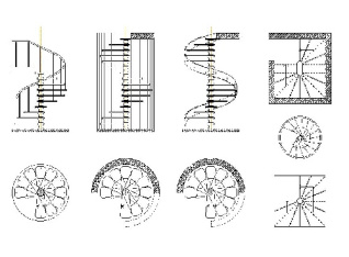 بلوک و فایل اتوکد - پله مارپیچی - پله اضطراری