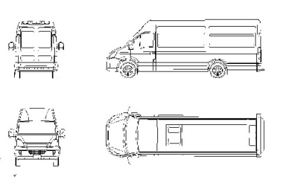 بلوک و فایل اتوکد - خودرو ون