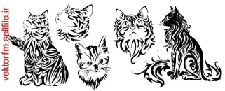 وکتور گربه-لگوی گربه-طرح گربه-فایل کورل