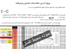 پروژه محاسبات عددی یا دینامیک سیالات محاسباتی با موضوع حل معادله گرمای یک بعدی به روش صریح با اکسل