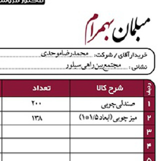 دانلود طرح کاملا لایه باز و قابل ویرایش (PSD) فاکتور فروش برای استفاده گرافیستان و دانشجویان گرافیک و مشاغل مربوط