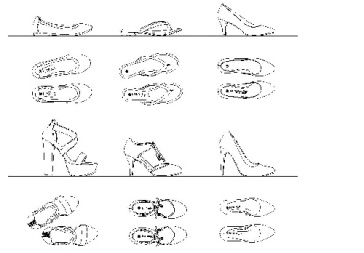 بلوک و فایل اتوکد - کفش زنانه