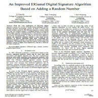 دانلود ترجمه و اصل مقاله با موضوع بهبود الگوریتم امضای دیجیتال الجمال مبتنی بر افزودن یک عدد تصادفی