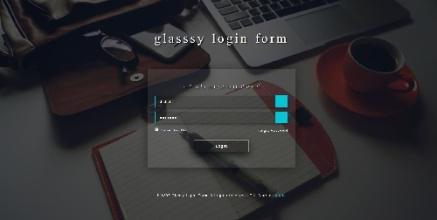 فرم شیشه ای ورود به حساب شخصی برای طراحی سایت