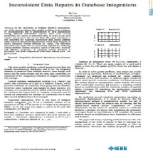 دانلود ترجمه و اصل مقاله با موضوع تعمیر داده های متناقض در جامعیت پایگاه داده